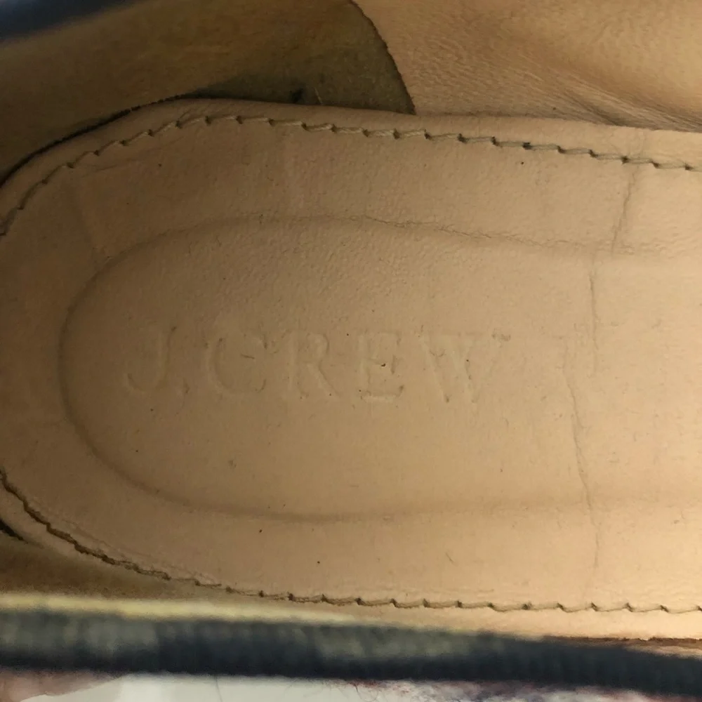 JCREW GEMMA CAP-TOE FLATS IN TWEED IVORY BURGUNDY NAVY SHOES.SIZE 8 - Picture 9 of 10